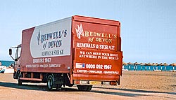 Bedwells Removals Vehicle on Beach